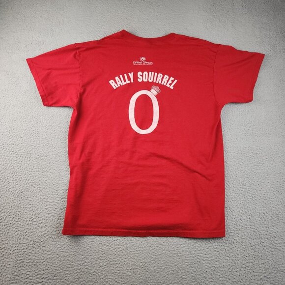 St Louis Cardinals Shirt Extra Large Rally Squirrel Glennon Short Sleeve MLB Red - Picture 2 of 9